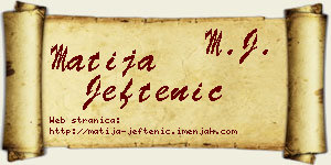Matija Jeftenić vizit kartica